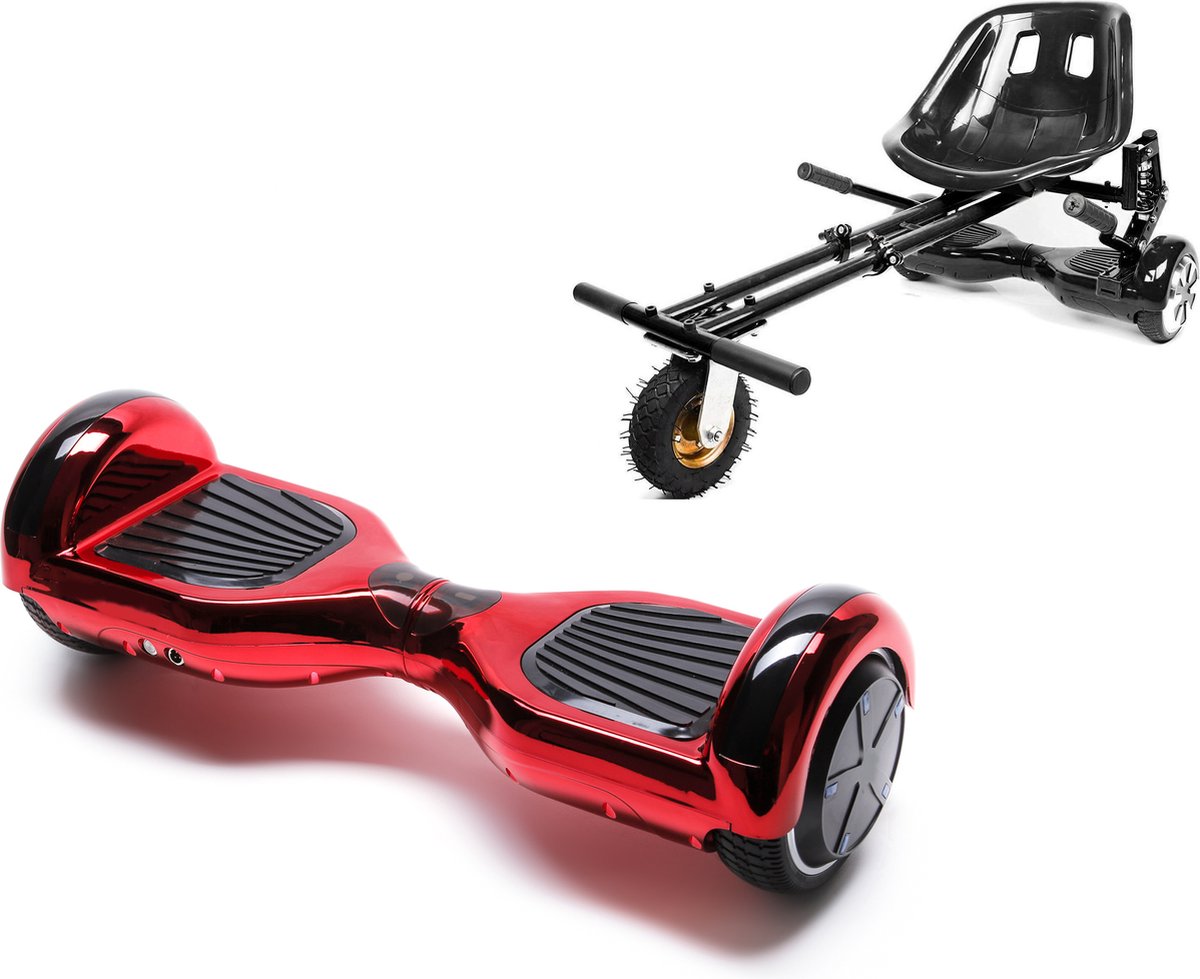 Kidscare 6.5’’ Hoverboard Med Schokdemper Hoverkart - Zwart - Oxboard - 15kmh - Bluetooth Speakers – Led Lighting – UL2272 Gecertificeerd – Anti lek banden – Z1 Neon Red