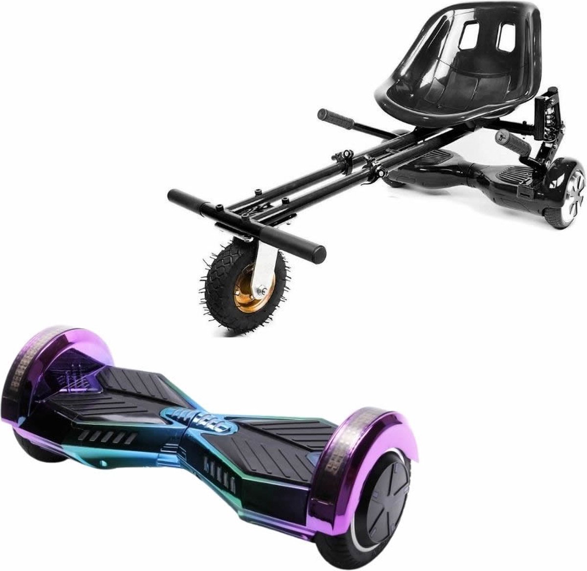 Kidscare 8’’ Lambo Hoverboard Med Schokdemper Hoverkart – Zwart - Oxboard - 15kmh – Bluetooth Speakers – Led Lighting – UL2272 Gecertificeerd – Anti Lek Banden – Z2 Infinity