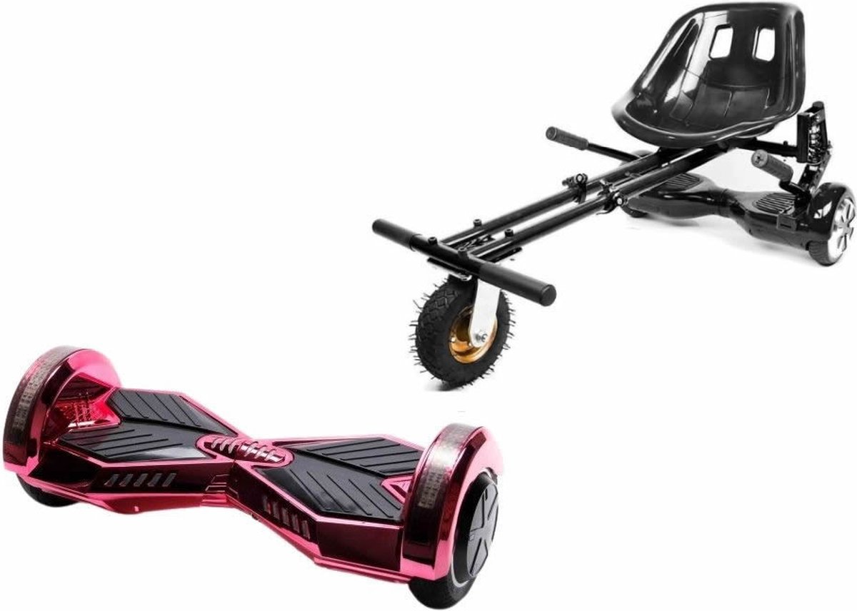 Kidscare 8’’ Lambo Hoverboard Med Schokdemper Hoverkart – Zwart - Oxboard - 15kmh – Bluetooth Speakers – Led Lighting – UL2272 Gecertificeerd – Anti Lek Banden – Z2 Neon Pink