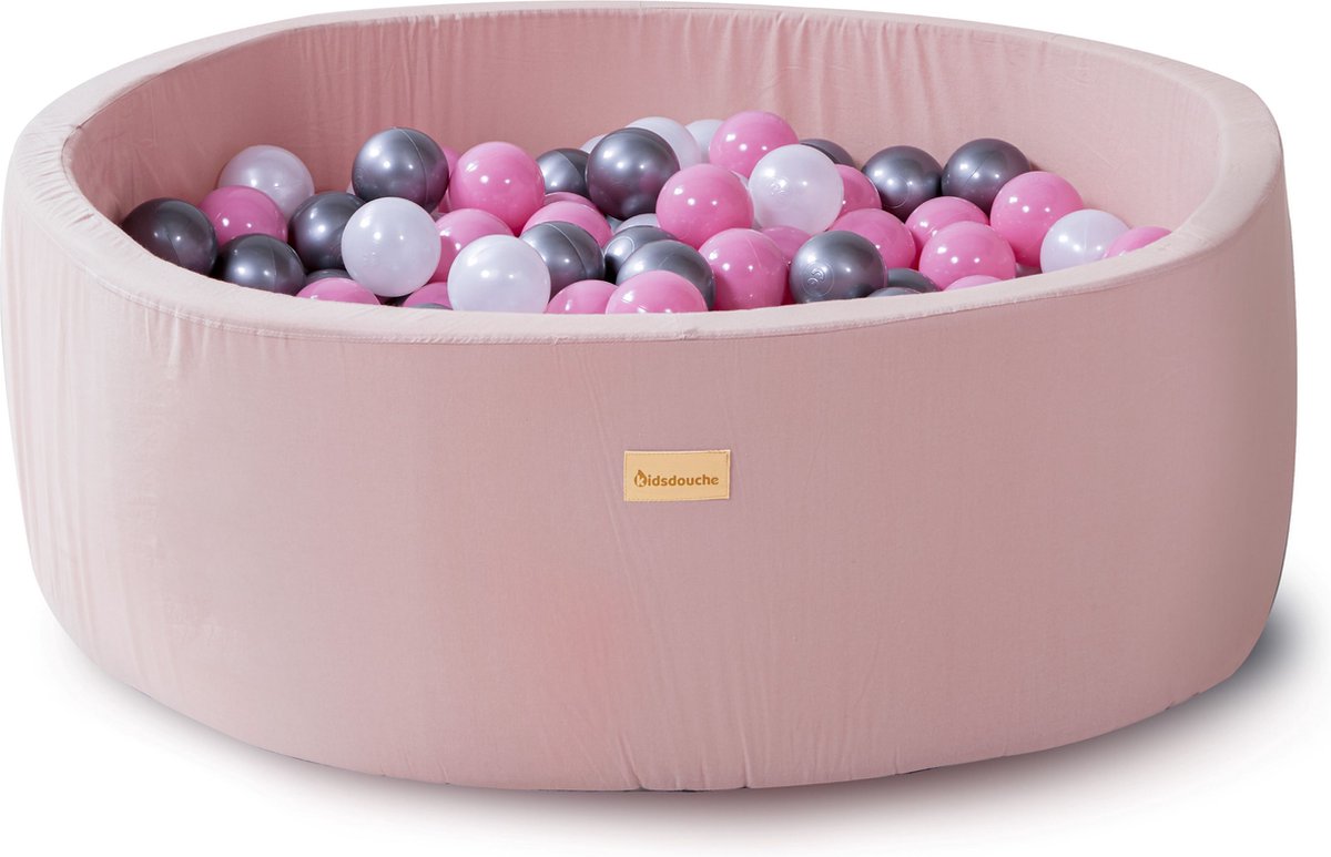 Ballenbak baby speelgoed roze - Kidsdouche ballenbad ballen 250 stuks Ø 7 cm - roze, zilver, parel