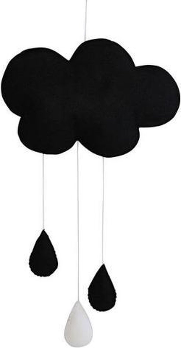 Decoratiehanger Wolk Zwart - Wit