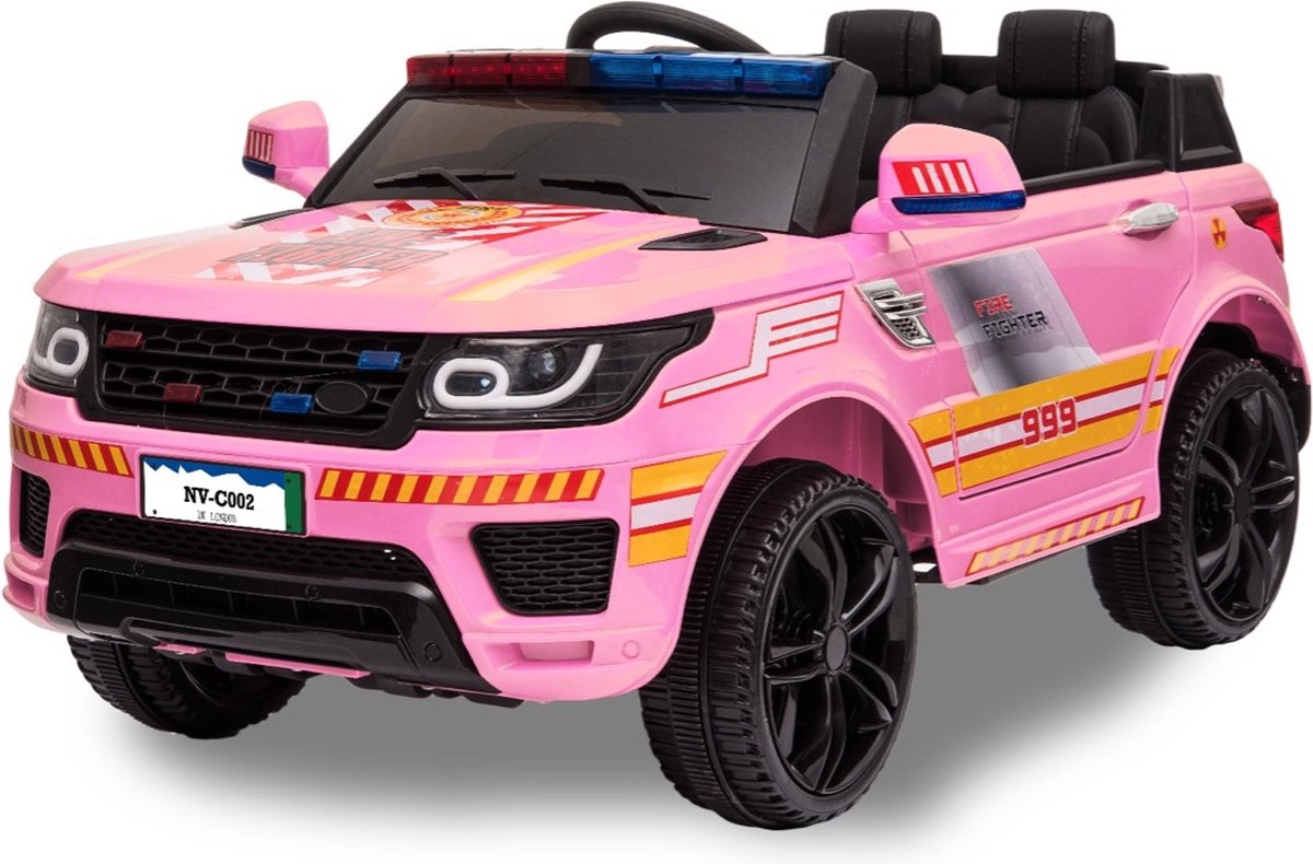 Kijana politie elektrische kinderauto Land Rover roze