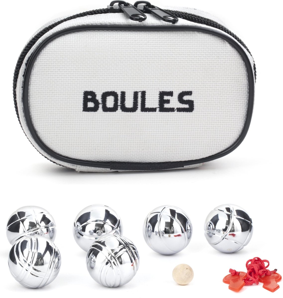   Jeu de Boules Set - 6 Ballen - Zilver - Voor volwassenen en kinderen - Small
