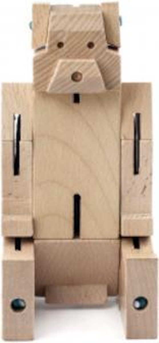 speelfiguur SquareBear¬†7,5 x 20 cm hout naturel