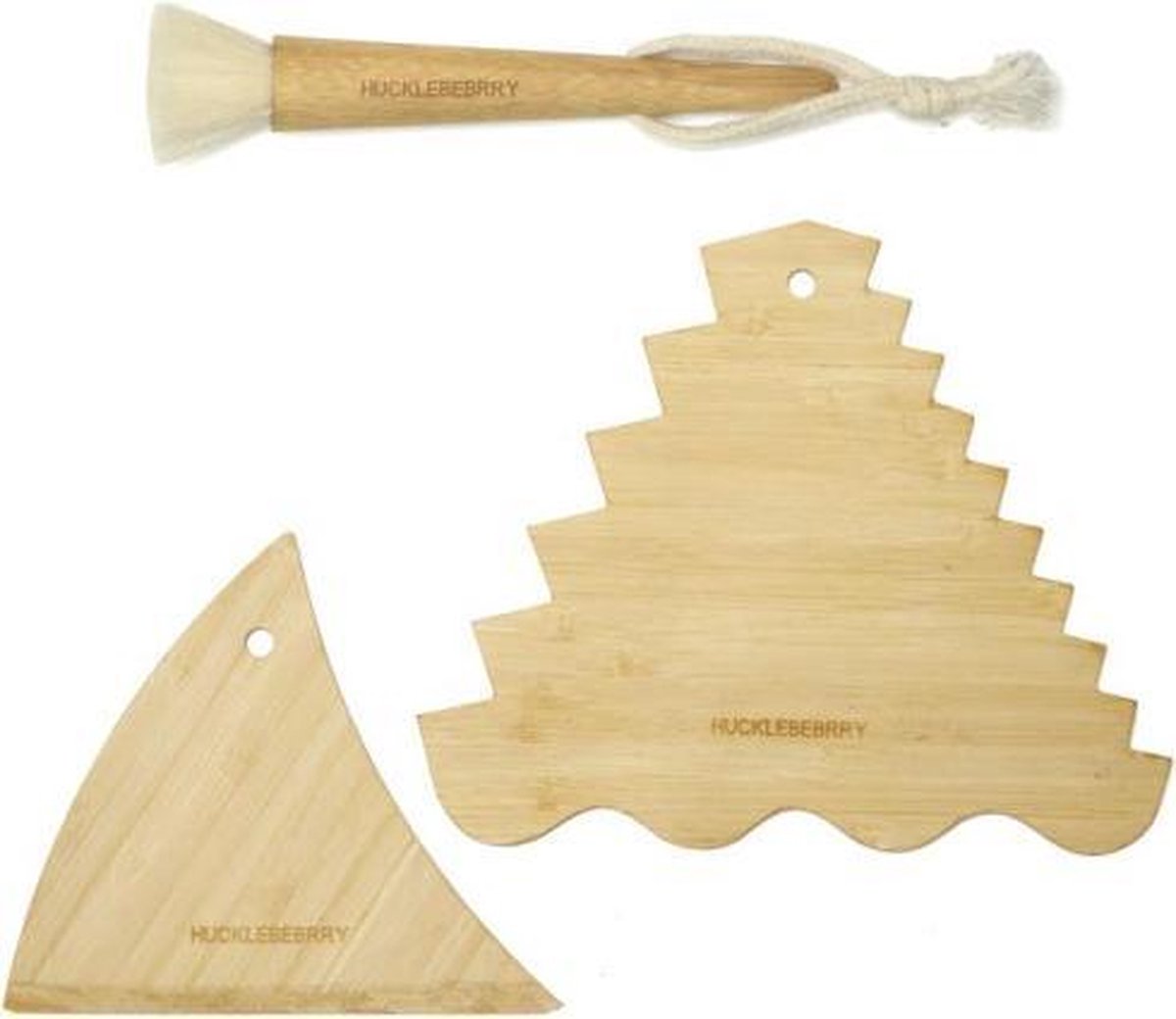 zandtools Huckleberry bamboe bruin 3-delig