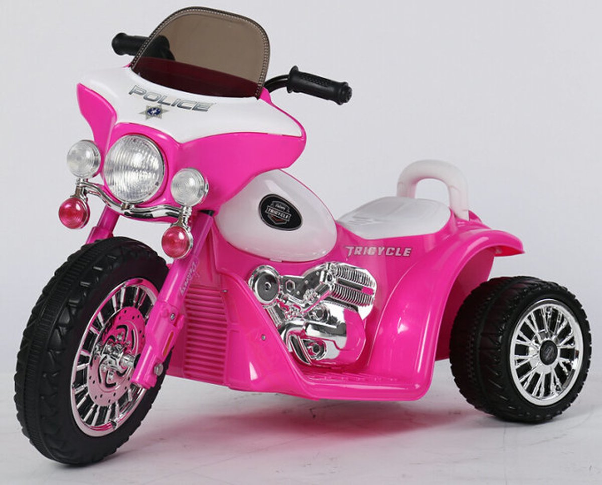 Elektrische Harley Politiemotor look 6v roze