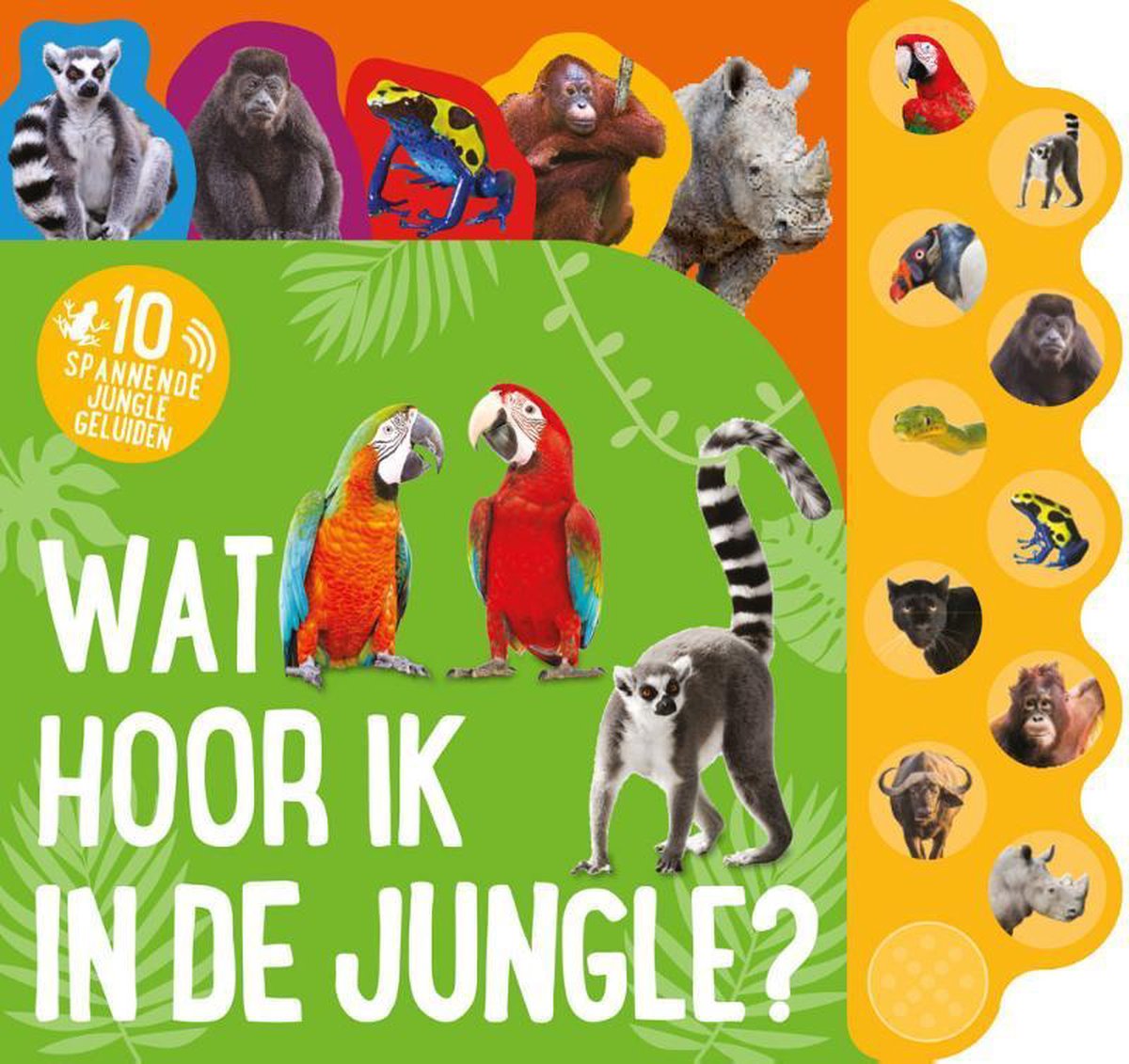 Kinderboeken Icob Wilde dieren - Wat hoor ik in de jungle (geluidenboek). 3+