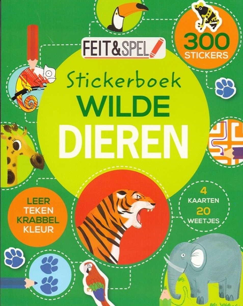 Kinderboeken Kinderboek Feit & Spel stickerboek: Wilde dieren. 7+