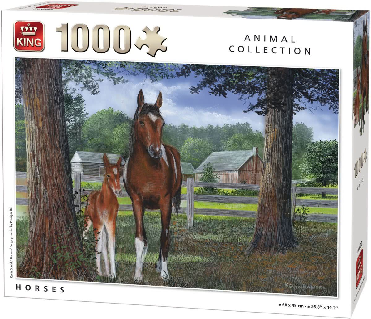 Horses -Paarden King Animal Collection Puzzel - 1000 Stukjes