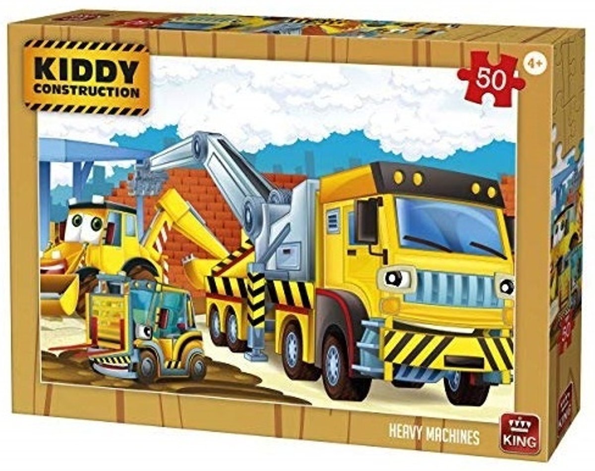 King Kinderpuzzel Heavy Machines 50 Stuks 24,5 X 17 Cm