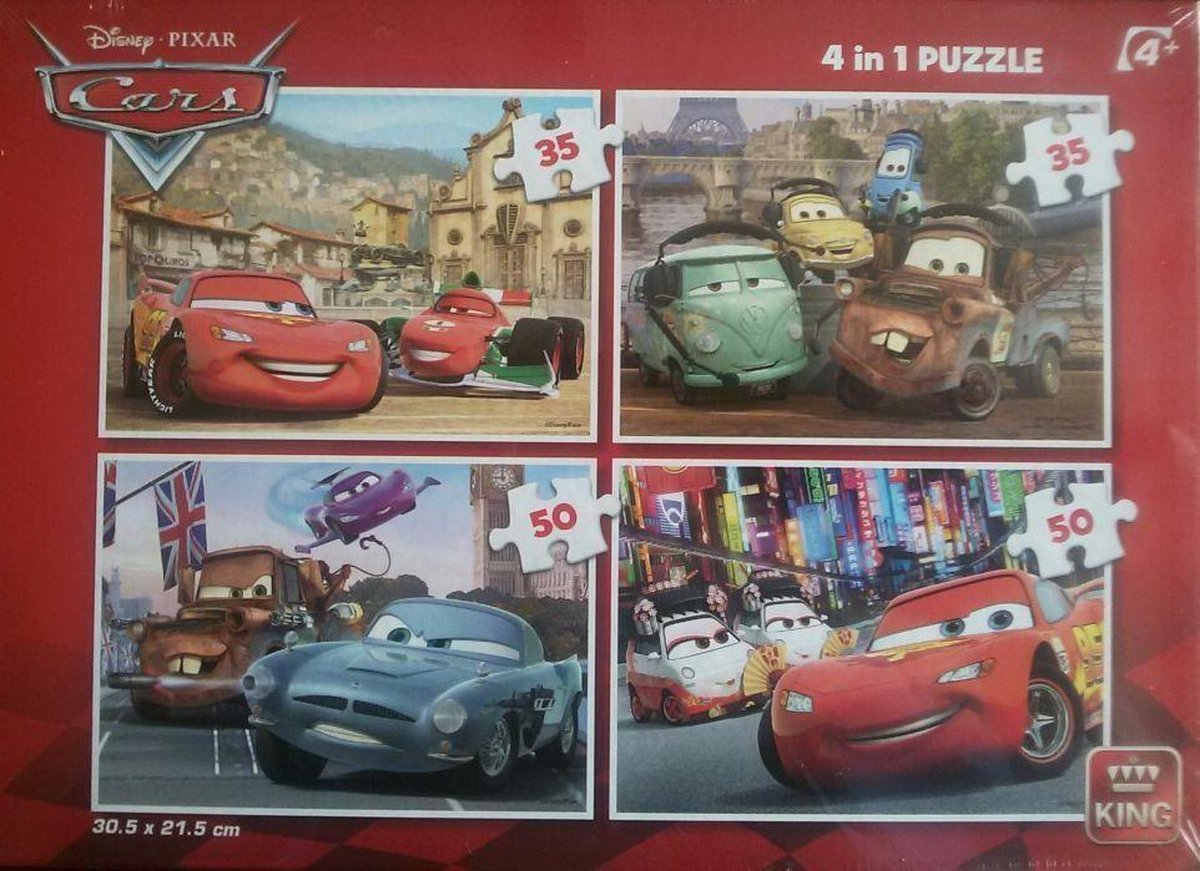 Cars 4 in 1 puzzel