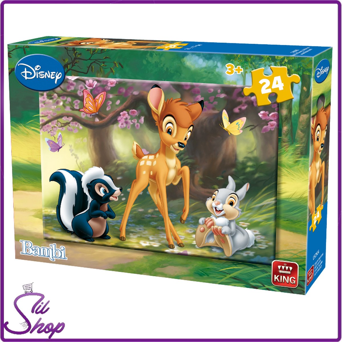 Disney Puzzel met Bambi, Stampertje en Bloempje 24 stukjes - Disney, Puzzel, Kinder, 3 jaar