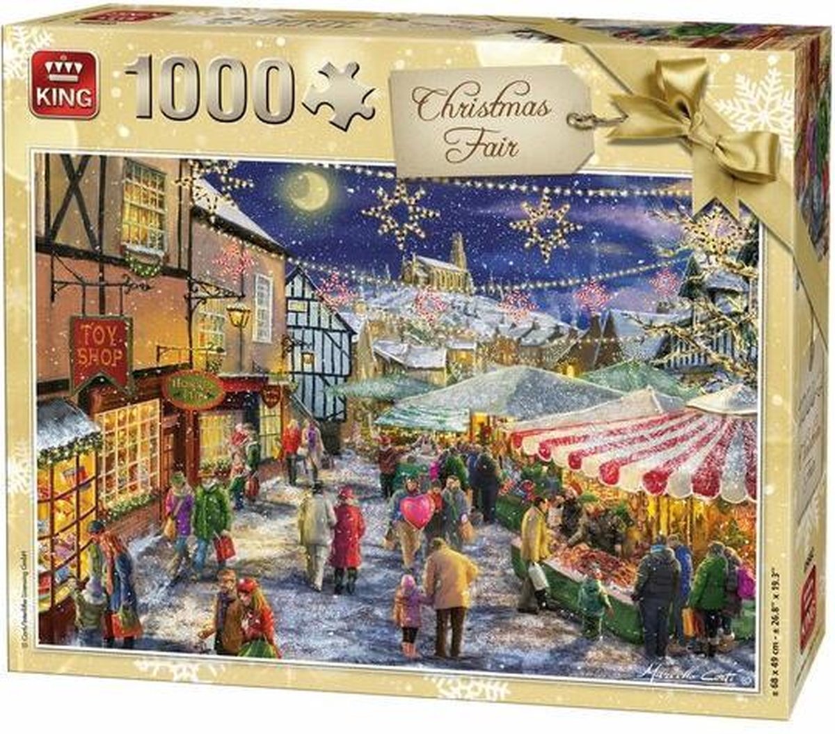 KING puzzel Christmas fair - kerstmarkt + gepersonaliseerde cadeautas cadeau