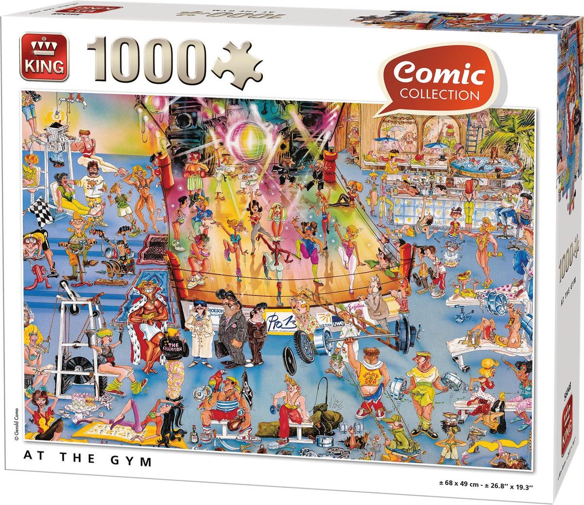 King Comic Puzzel 1000 Stukjes (68 x 49 cm) - Sportschool - Cartoon Legpuzzel