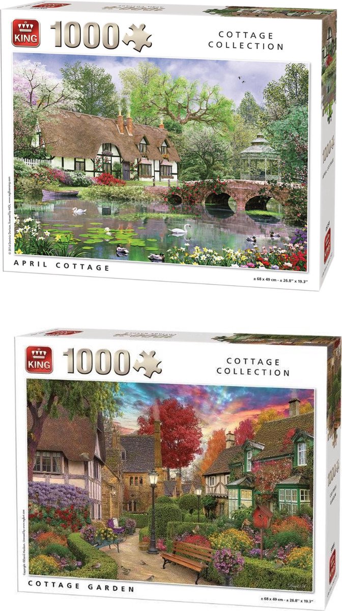 King Cottage Collection April Cottage legpuzzel 1000 Stukjes en King cottage collection  cottage garden 1000 stukjes