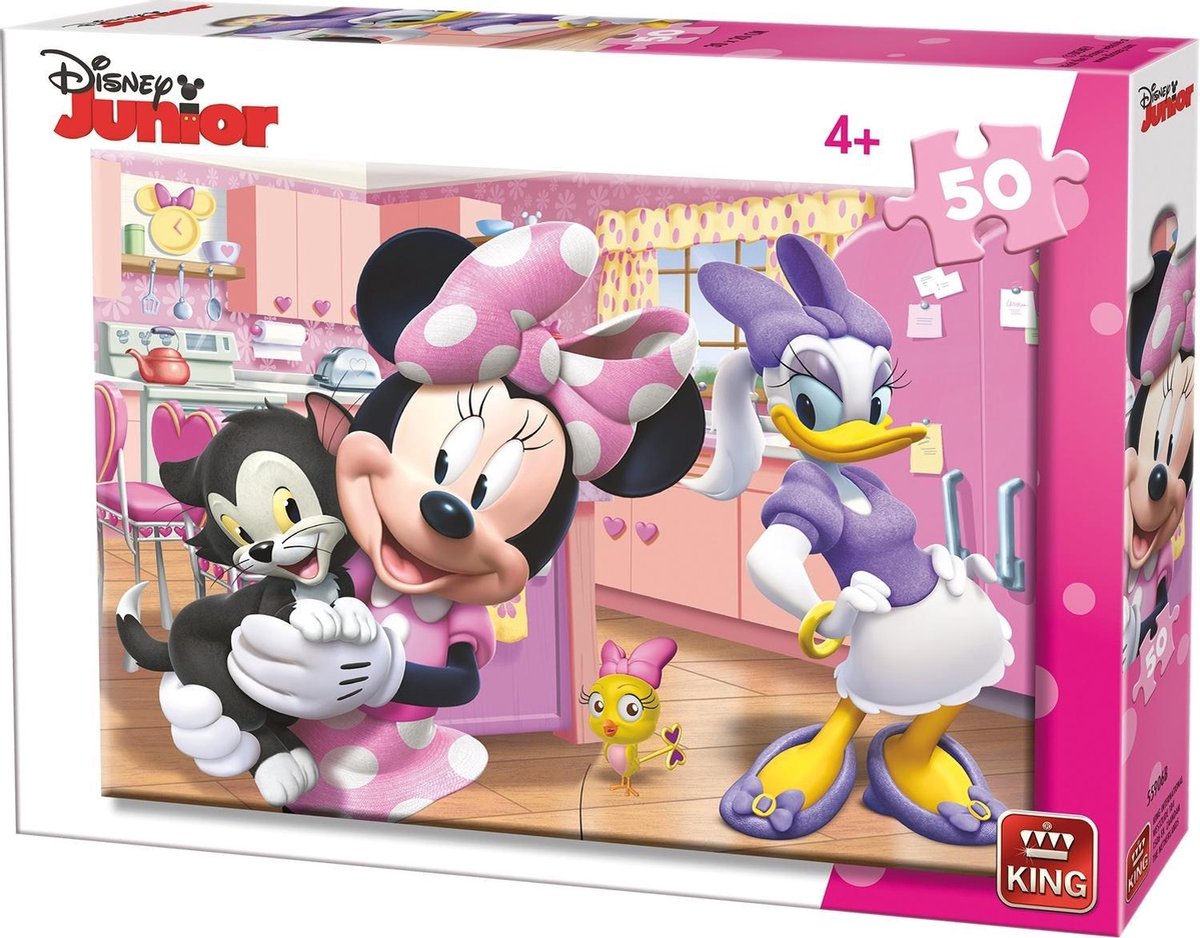 King Legpuzzel Minnie Mouse Buiten Karton Roze 50 Stukjes