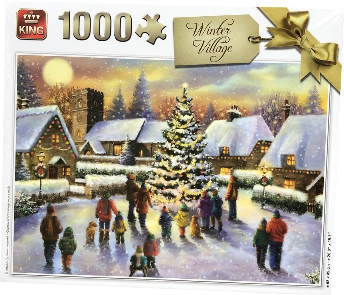 King Puzzel 1000 Stukjes (68 x 49 cm) - Kerstpuzzel kerstboom - Legpuzzel Kerst - Puzzel Kerst Winter