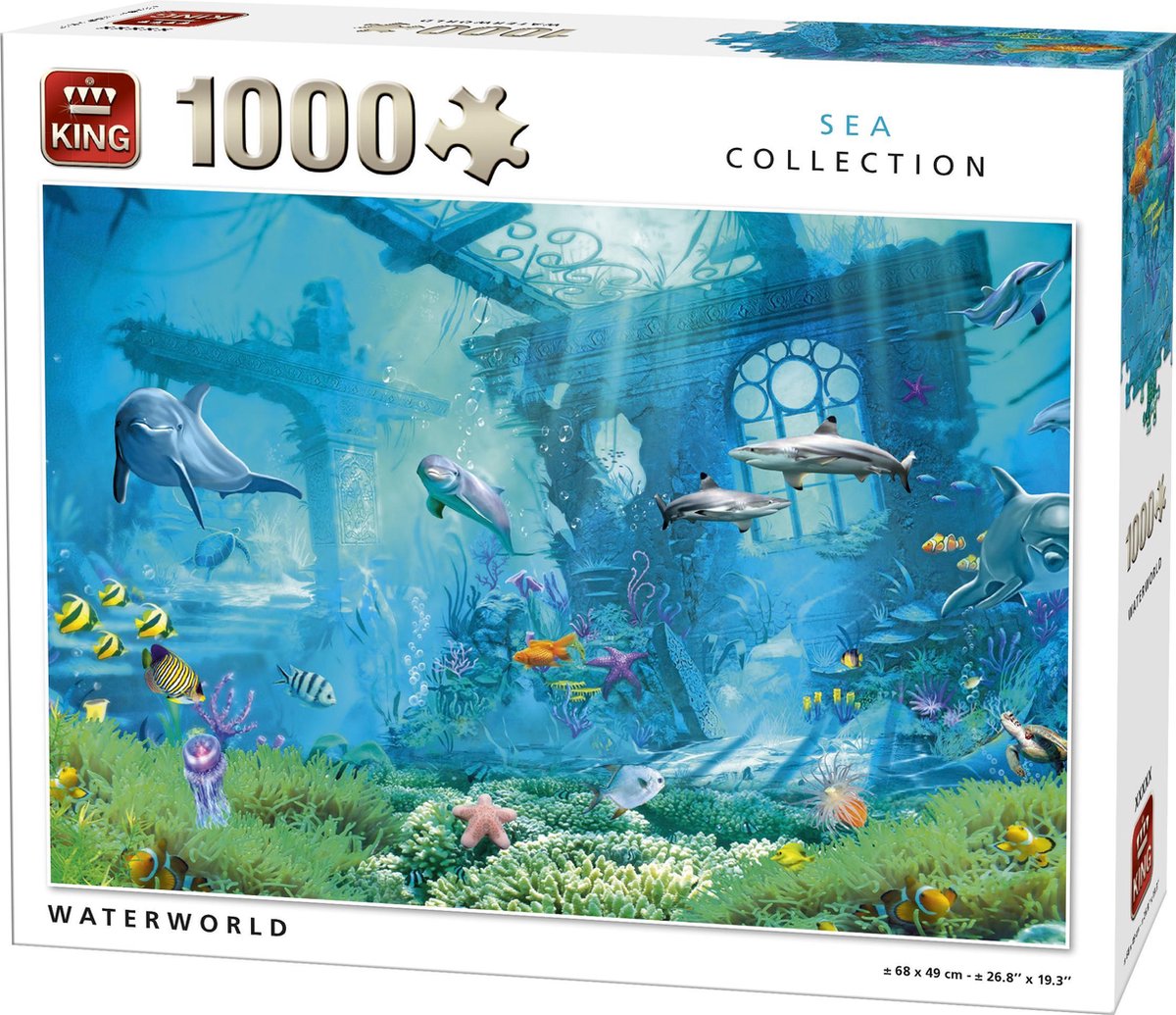 King Puzzel 1000 Stukjes (68 x 49 cm) - Waterworld - Legpuzzel Dieren