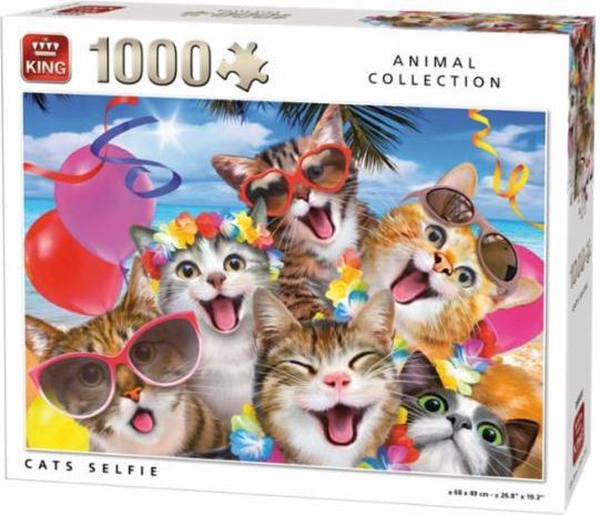 King Puzzel 1000 Stukjes - Animal collection - CATS SELFIE