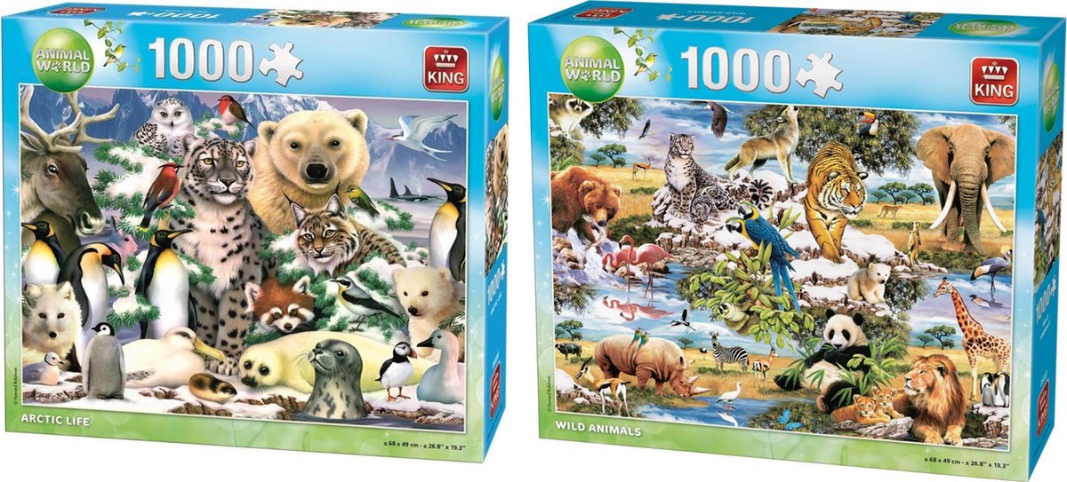 King Puzzel 1000 Stukjes - Artic Life - Legpuzzel - Dieren & Animals World- Wild Animal - puzzel 1000 stukjes