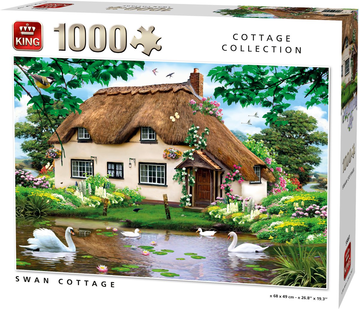 King Puzzel 1000 Stukjes - Swan Cottage