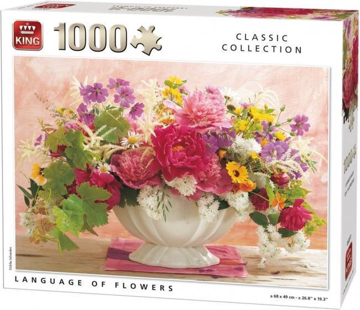 King Puzzel 1000 Stukjes Volwassenen - Legpuzzel - Puzzels - Hobby - Kleurrijke Bos Bloemen