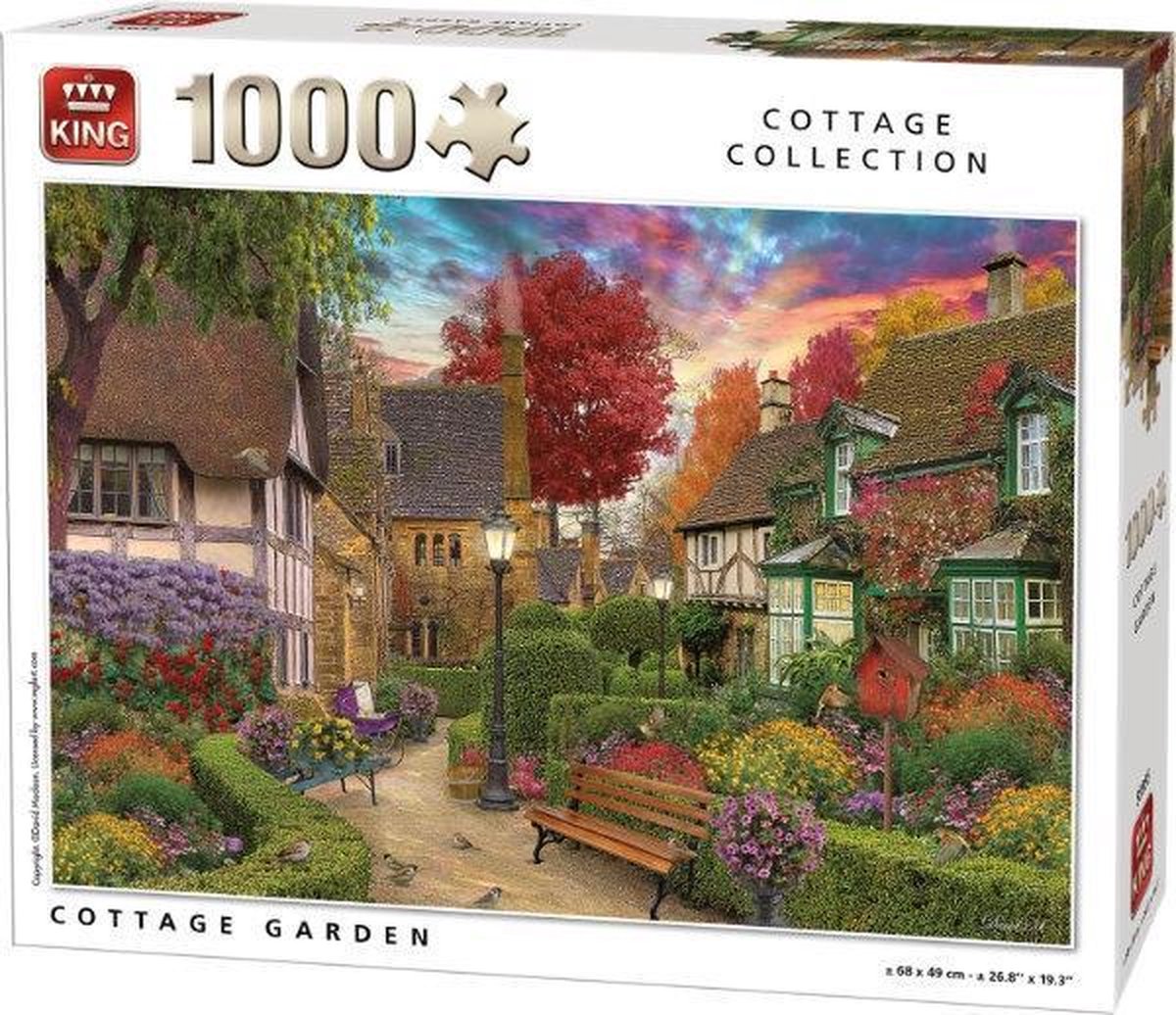 King Puzzel 1000 Stukjes Volwassenen - Legpuzzel - Puzzels - Hobby - Tuin en Huisjes 68 x 49 cm