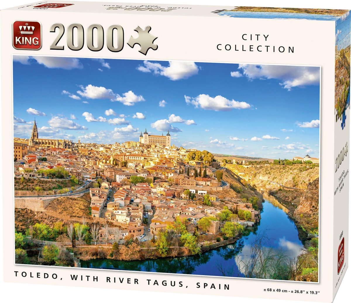 King Puzzel 2000 Stukjes (96 x 68 cm) - Toledo Spanje - Legpuzzel Steden