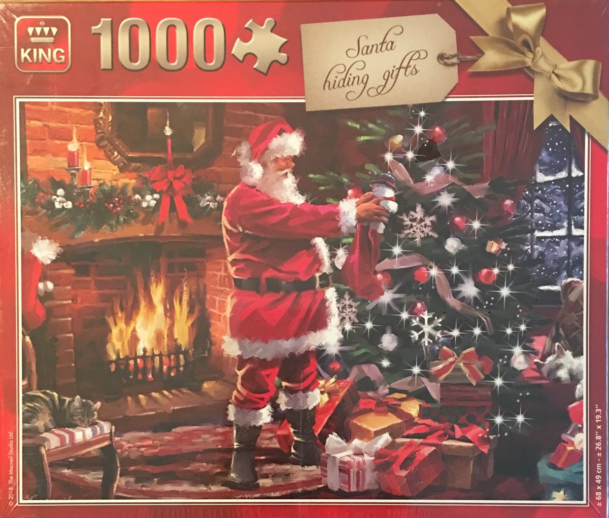 King Santa hiding gifts puzzel 1000