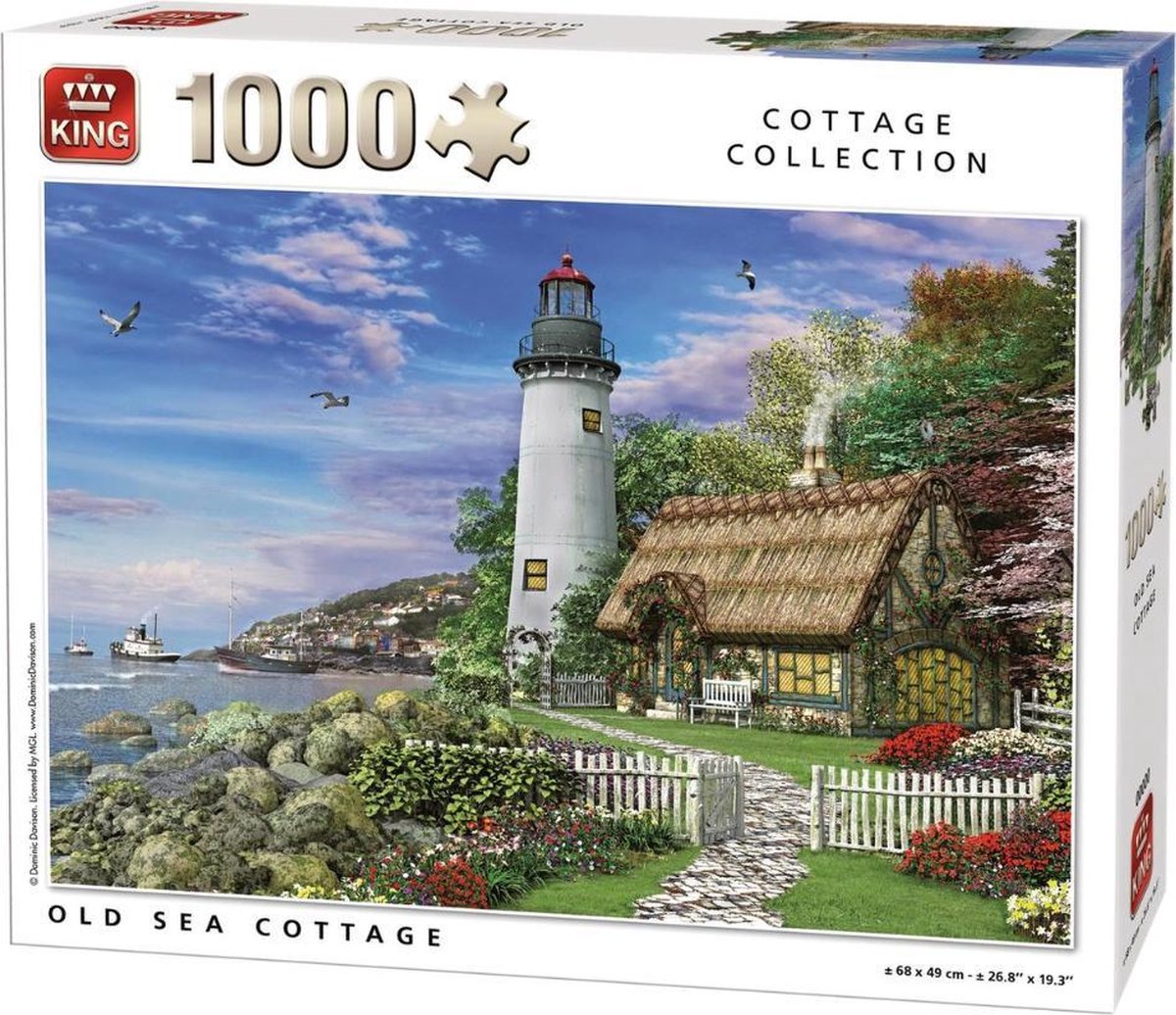 King legpuzzel 1000 Stukjes (68 x 49 cm) - Old Sea Cottage - Cottage Collection Vuurtoren