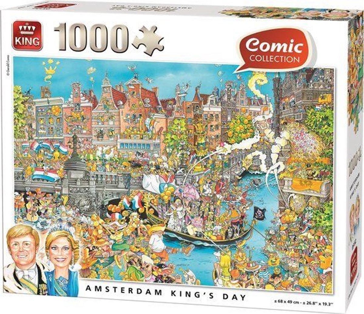 King legpuzzel  Amsterdam Koningsdag stadsgracht  1000 stukjes