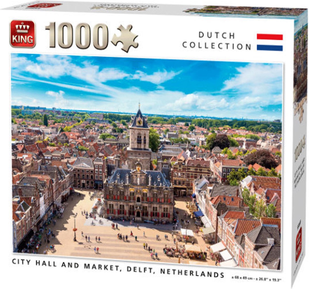 King legpuzzel  dutch collection  Delft  stadhuis en markt  1000 stukjes