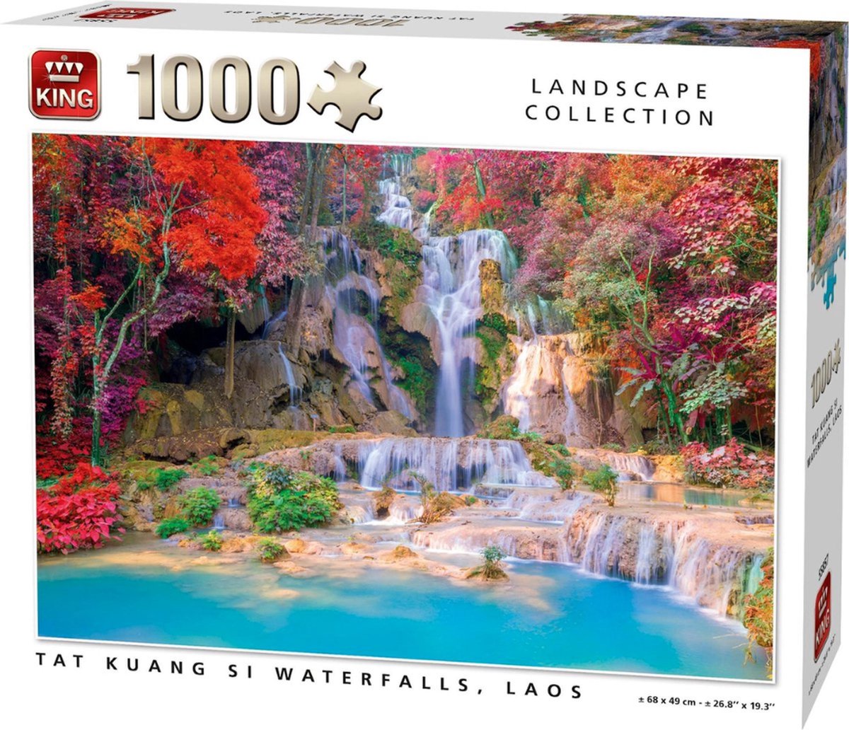 King legpuzzel  landscape collection  TAT KUANG SI waterval op Luang prabang Laos 1000 stukjes