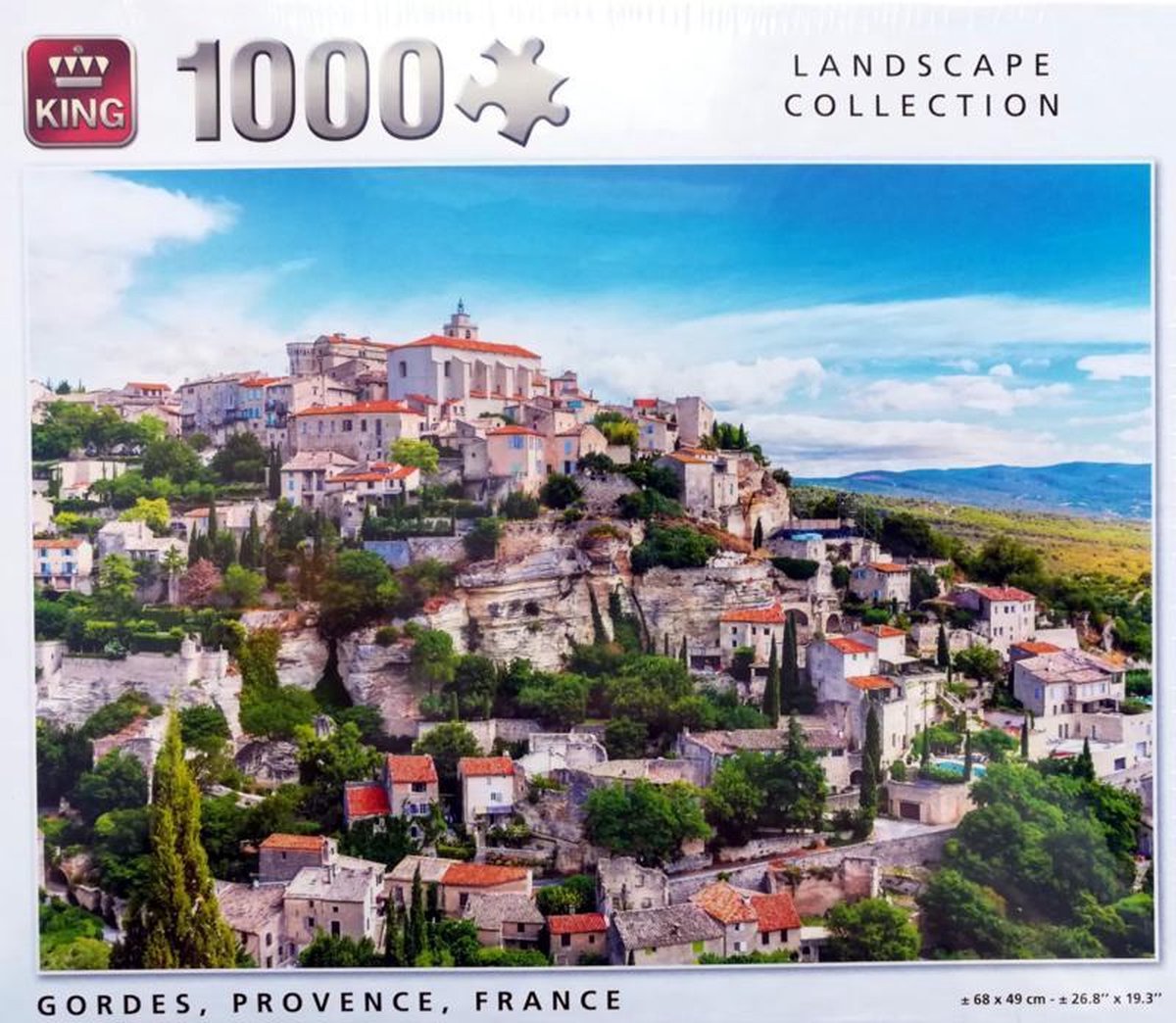 King puzzel 1000 stukjes (68 x 49 cm) - Gordes, Provence, France