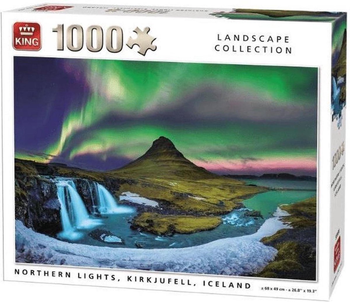 King puzzel 1000 stukjes Noorderlicht - Northern Light Kirkjufel Iceland