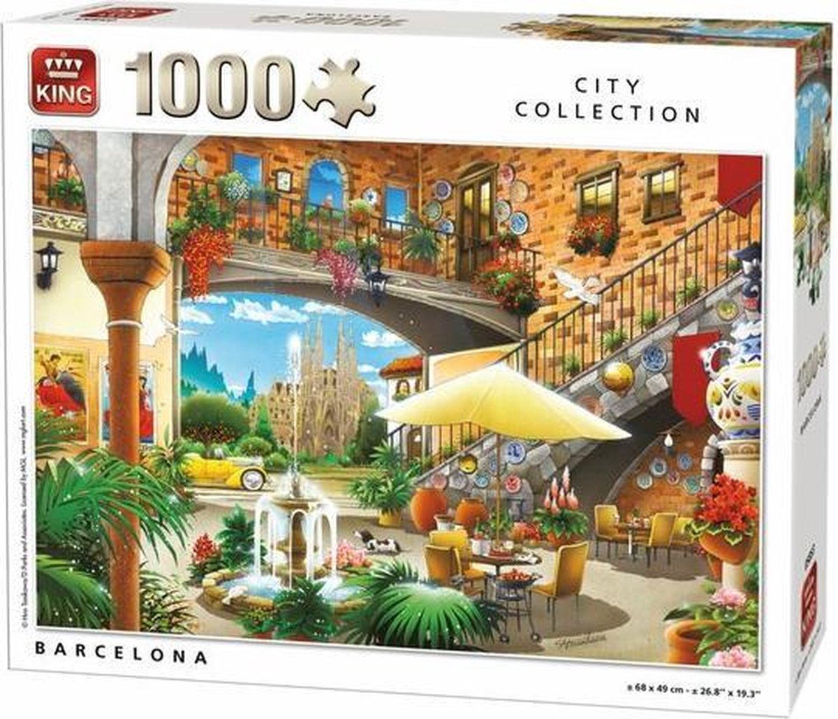 King puzzel Barcelona + gepersonaliseerde cadeautas cadeau