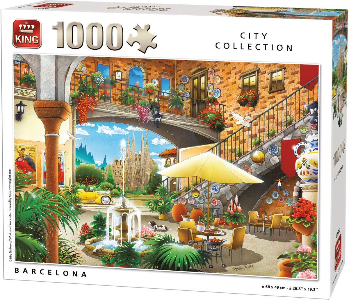 Puzzel 1000 Stukjes Barcelona - King - Legpuzzel Steden - 68 x 49 cm