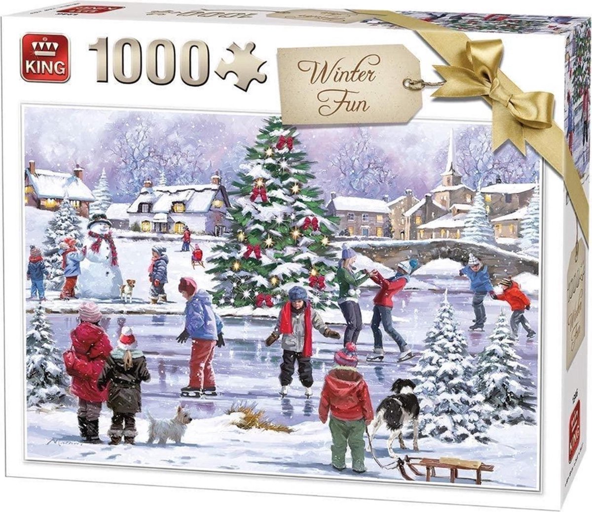 Puzzel 1000 Stukjes Kerstpuzzel Winterpret - King - Legpuzzel (68 x 49 cm)