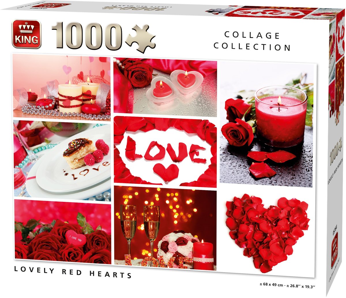 Puzzel 1000 Stukjes LOVELY RED HEARTS