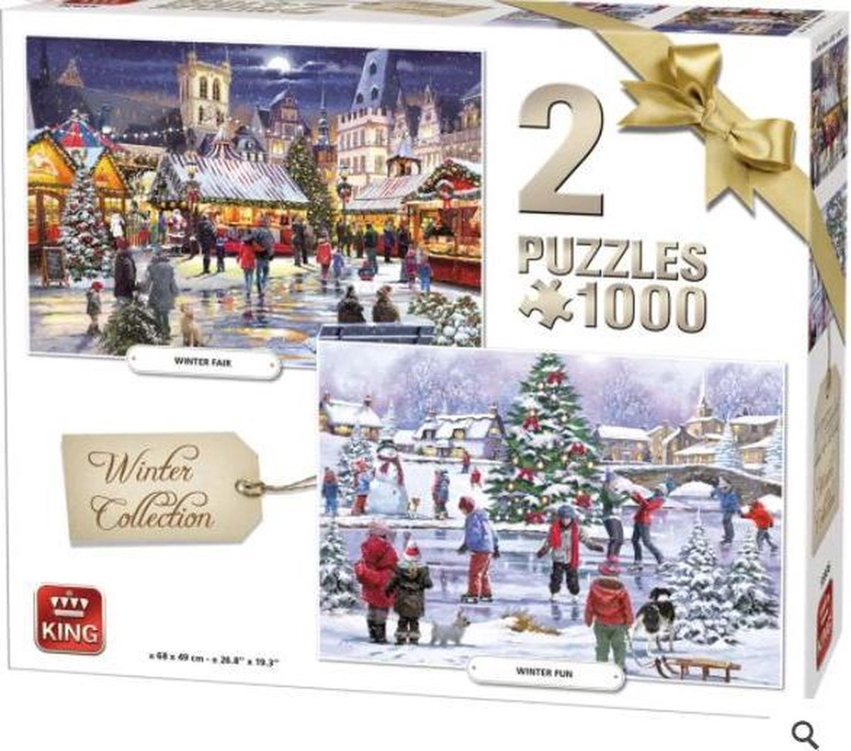 Puzzel 2 x 1000 Stukjes - Winter Collectie - Kerstpuzzel - King - Met Posters