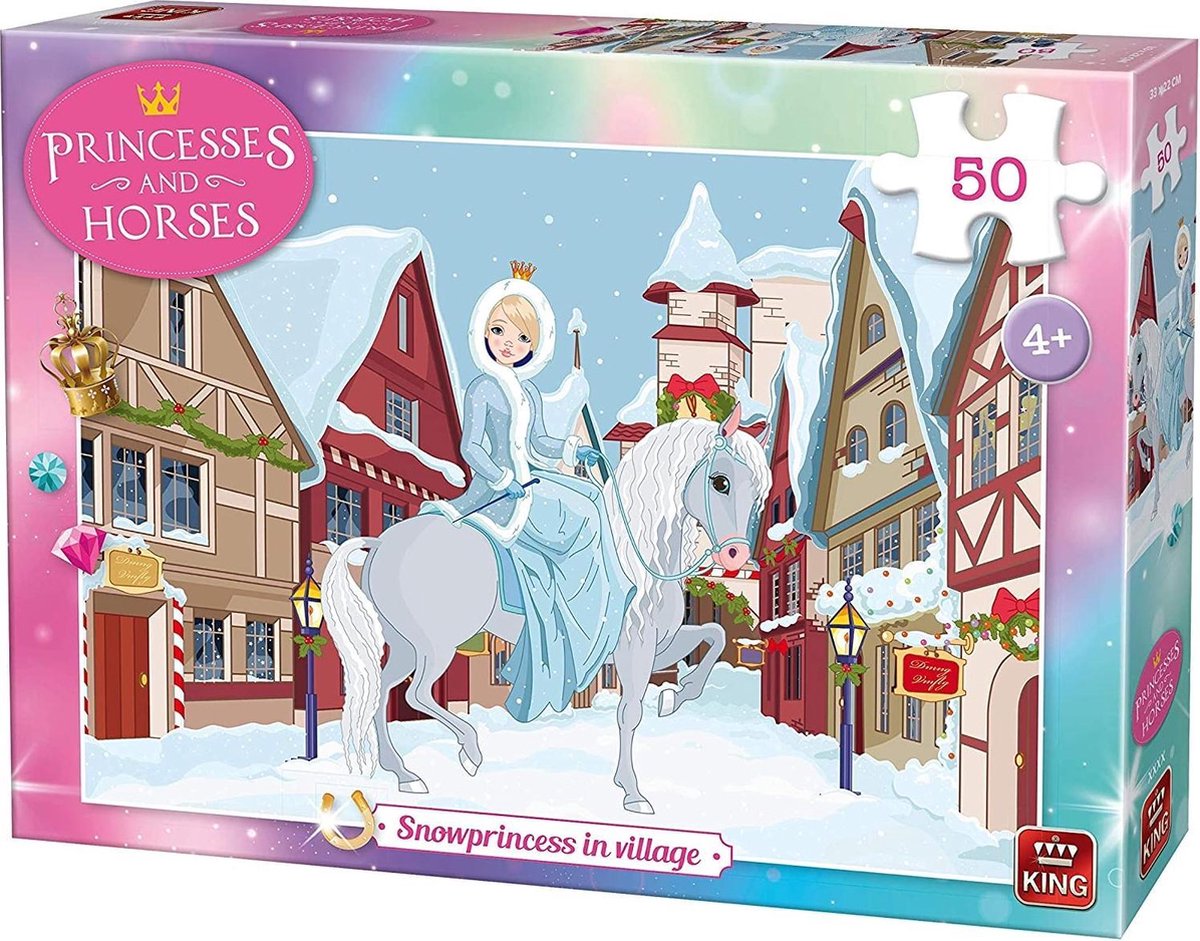 Puzzel Paarden en Prinsessen Sneeuwprinses - King - 50 Stukjes