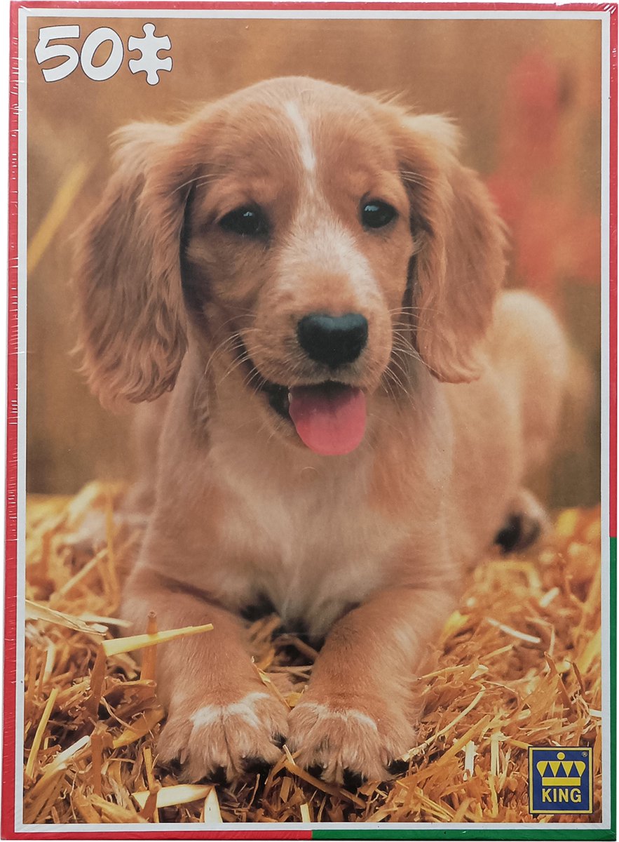 Puzzel hond - 50 stukjes - 30.5 x 21.5 cm - KING