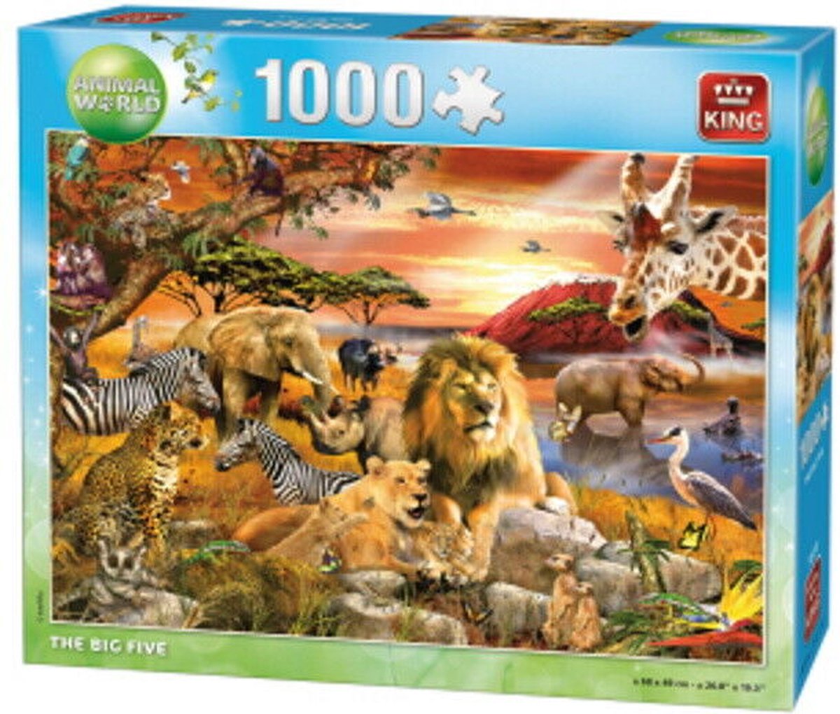 Puzzle Animal World - The Big Five - King - 1000 pieces