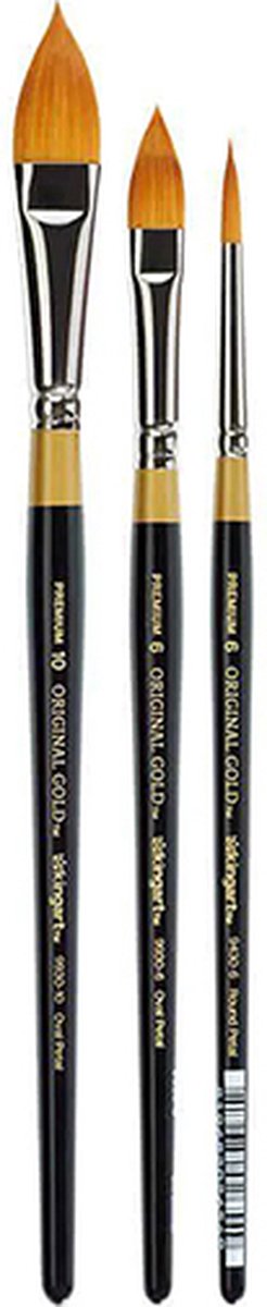 KINGART Originele Gouden Taklon Schmink Penselen Set