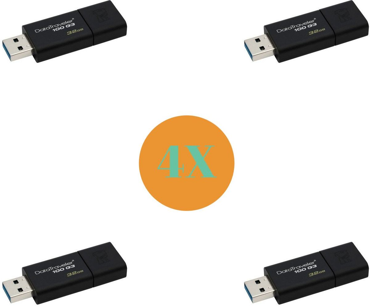 4x Kingston DataTraveler 100 G3 32GB USB Stick