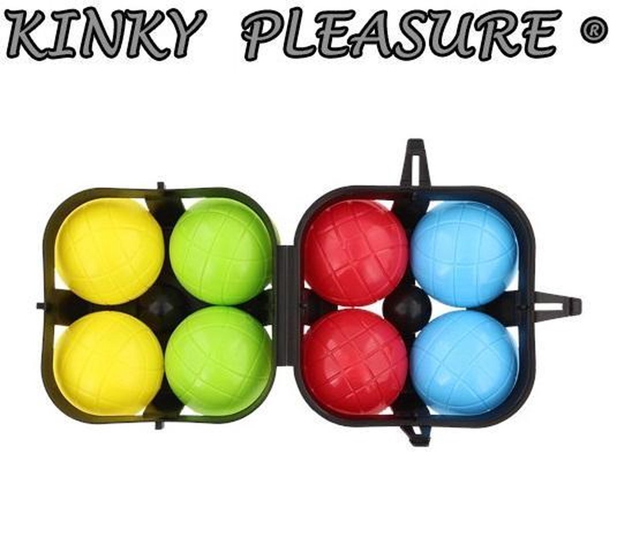 Kinky Pleasure - Jeu de boule ballen - 8 stuks - 2 stuks x 4 kleuren - Met Klein Zwart Balletje