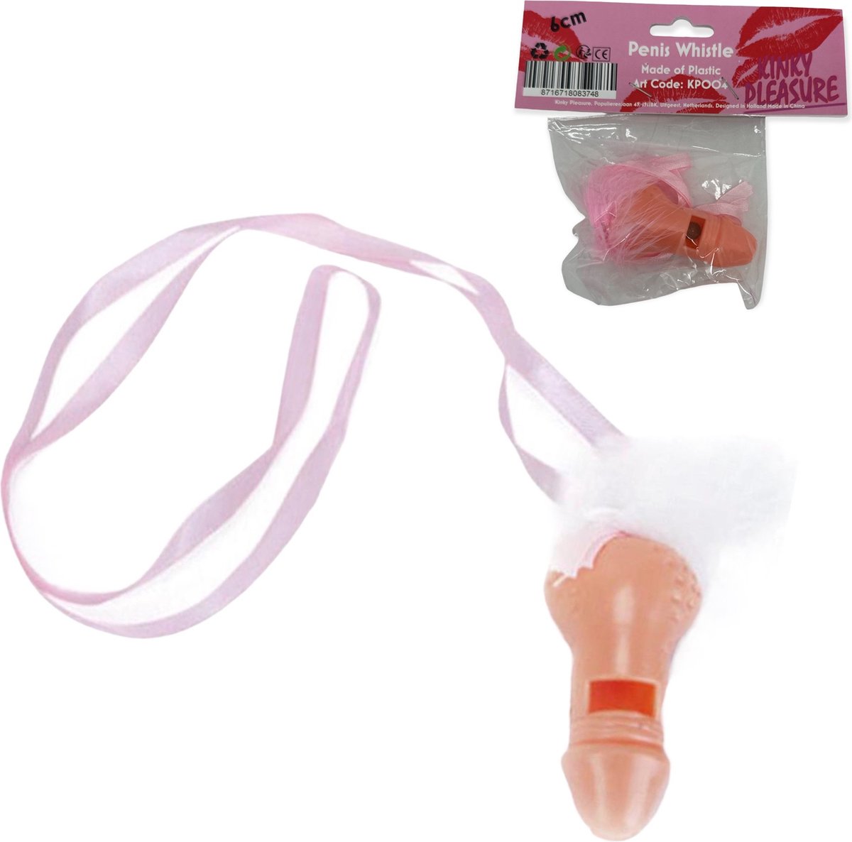 Kinky Pleasure Piemel Fluitje Beige 6cm 1 Stuk