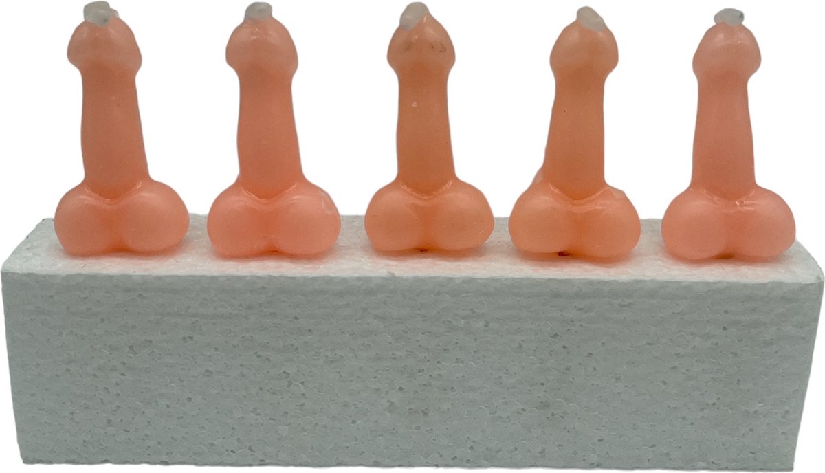 Kinky Pleasure Verjaardag Penis Kaarsjes 5 Stuks Beige