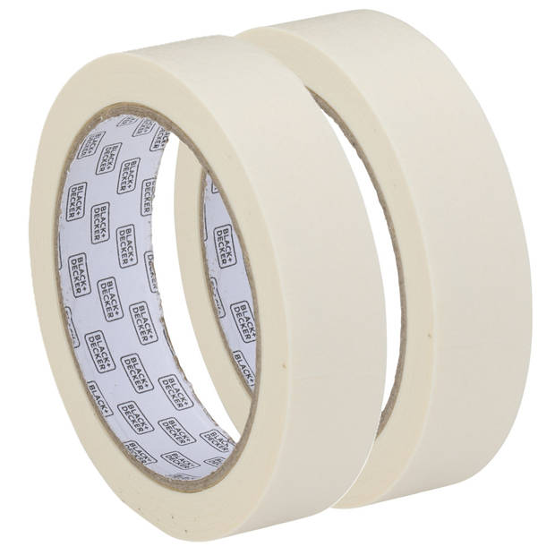 Kinzo Afplaktape/schilderstape - 2x - wit - 25mm x 25m - voor binnen/buiten - Tape (klussen)