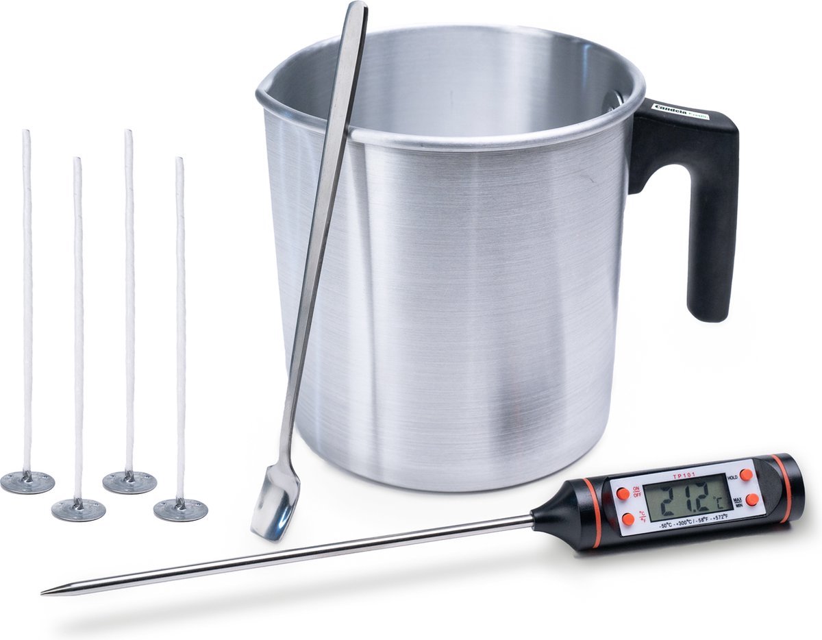 Kitchen&Home Kaarsen Smeltpan - Inclusief Kaarslonten En Thermometer